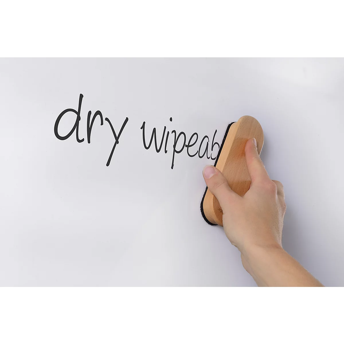 Whiteboardgum Legamaster WOODEN, magnetisch, vervangbare pads, B 45 x D 30 x H 150 mm, beukenhout, bruin
